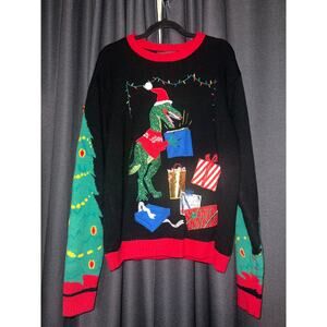 Ugly Christmas Sweater Xmas Size XL Dinosaur